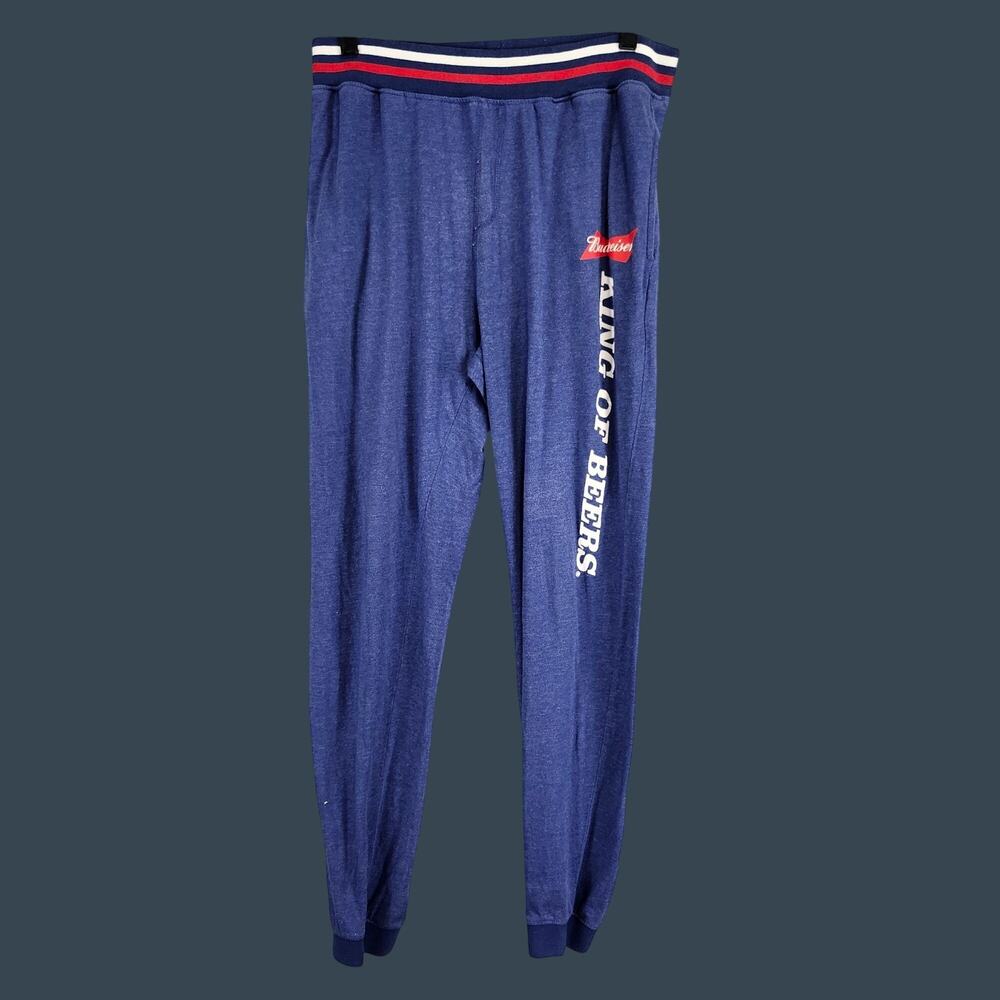 Budweiser Mens Blue Lounge Pants L 60% Cotton 40% Polyester